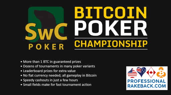 The Bitcoin Poker Championship runs at SwC Poker Nov. 14 – 23