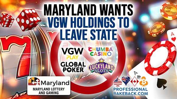 The Maryland Lottery and Gaming Control Agency sent social casino group VGW a letter contending that VGW's services are illegal