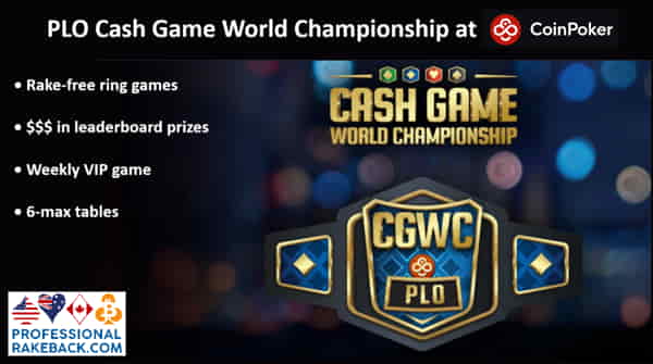 The PLO Cash Game World Championship comes to CoinPoker Oct. 6 – Nov. 2