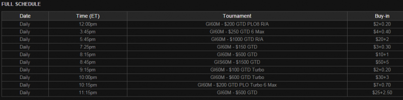 GI60M Schedule