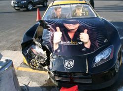 Hellmuth wrecks race car