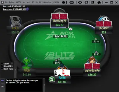 Blitz Poker makes the game go much faster