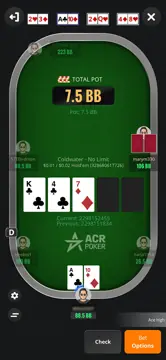 It's possible to multitable up to four tables at a time on a mobile device at ACRPoker