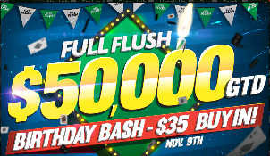 Full Flush Birthday Bash Tournament Logo